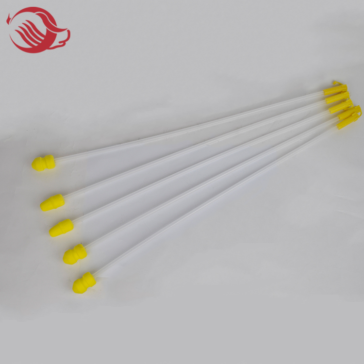 Pig artificial insemination catheter with foam tip and anti-flow back plug
